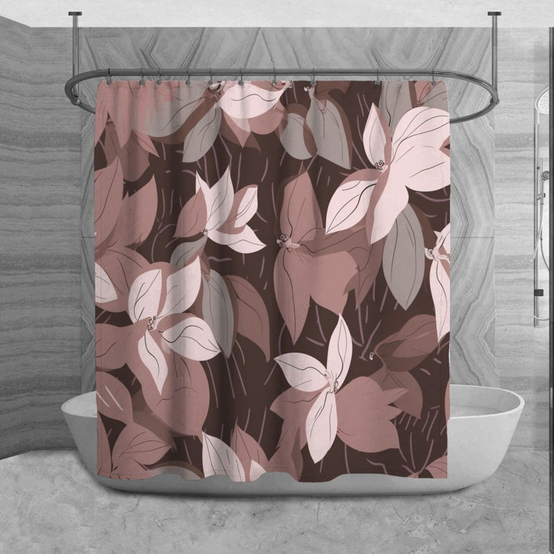 Motif floral de rideau de douche_6010, H 84 po x l 70 po
