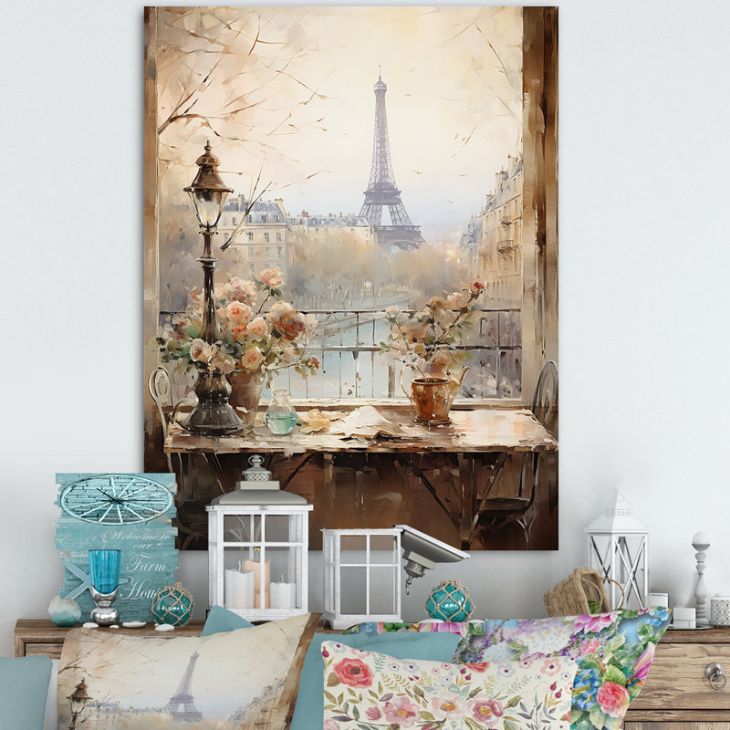 «Paris Spring Spring Elegance II - City Paris, art mural», Toile tendue, H 32 po x l 16 po x P 1 po