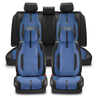 Ensemble complet de housses de siège Drive Series compatibles avec les coussins gonflables, ouverture pour l'appuie-tête, universel pour les voitures