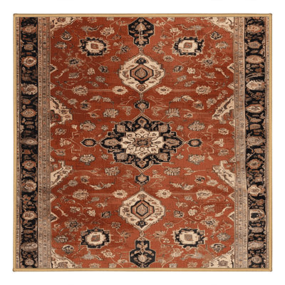 Machine Washable Persian Brown Area Rug