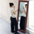 Rectangle Fabric+Solid Wood Full Length Mirrors