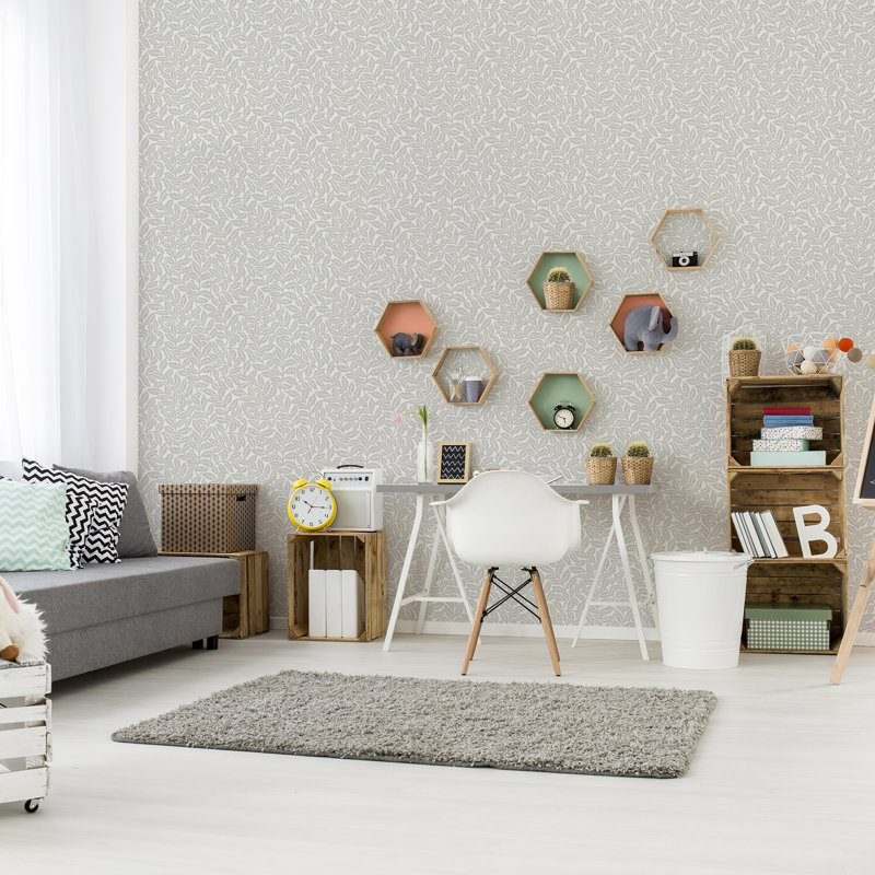 Rouleau de papier peint l 33 pi x l 20,5 po trails Castille, Gris