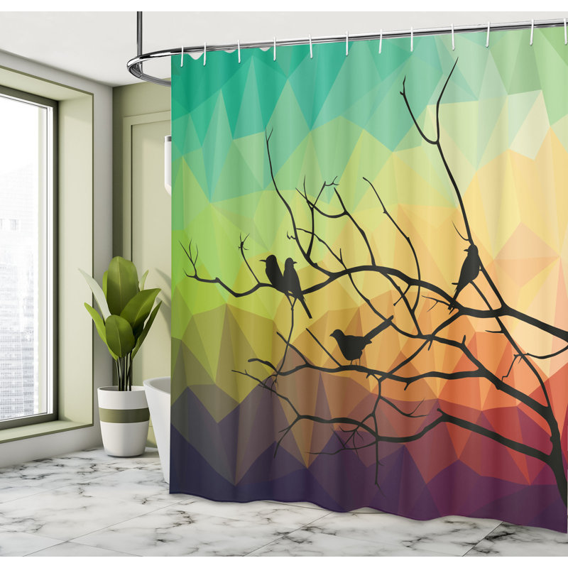 Shower Curtain with Hooks Included, 70" H x 69" W