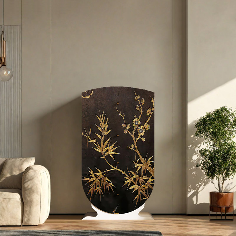 Armoire décorative de salon, Noir, noir, noir, noir