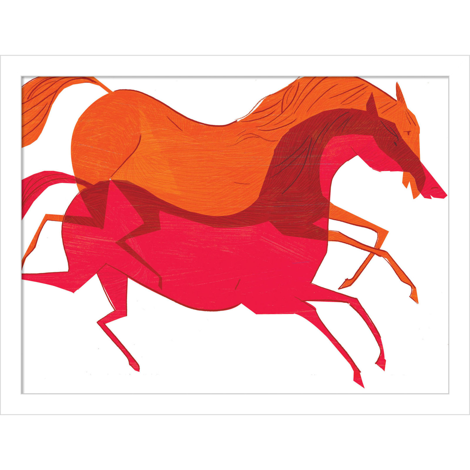 Horses Print by Richard A. Allen, White, 13" H x 17" W