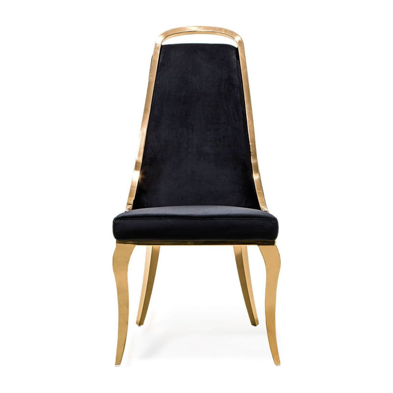 Fauteuil d'appoint en velours, Noir, Doré