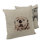 18 Inches Square Printed Linen Pillow with Animal Design Embroidery