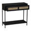 Console tissée en chêne noir avec accents en fer-507051630
