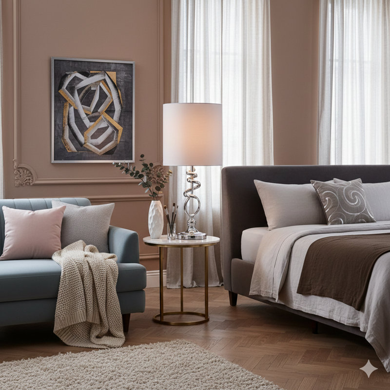 Lampe de table abstraite en métal brossé 21,5 pouces Milo