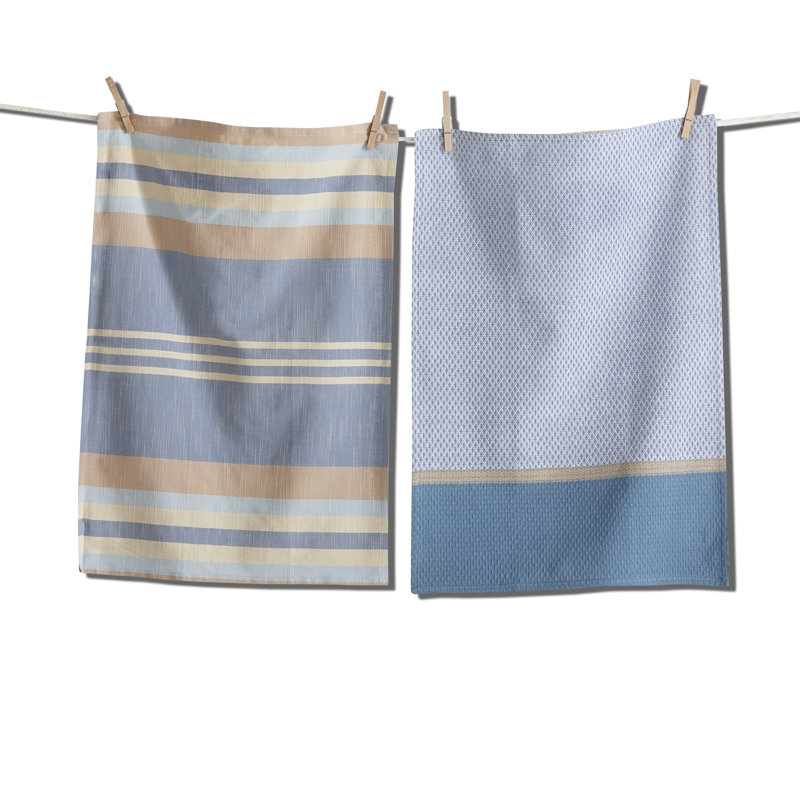 Waterside Stripe Dishtowel S/2, 0.1" H x 12" W x 26" D, Blue