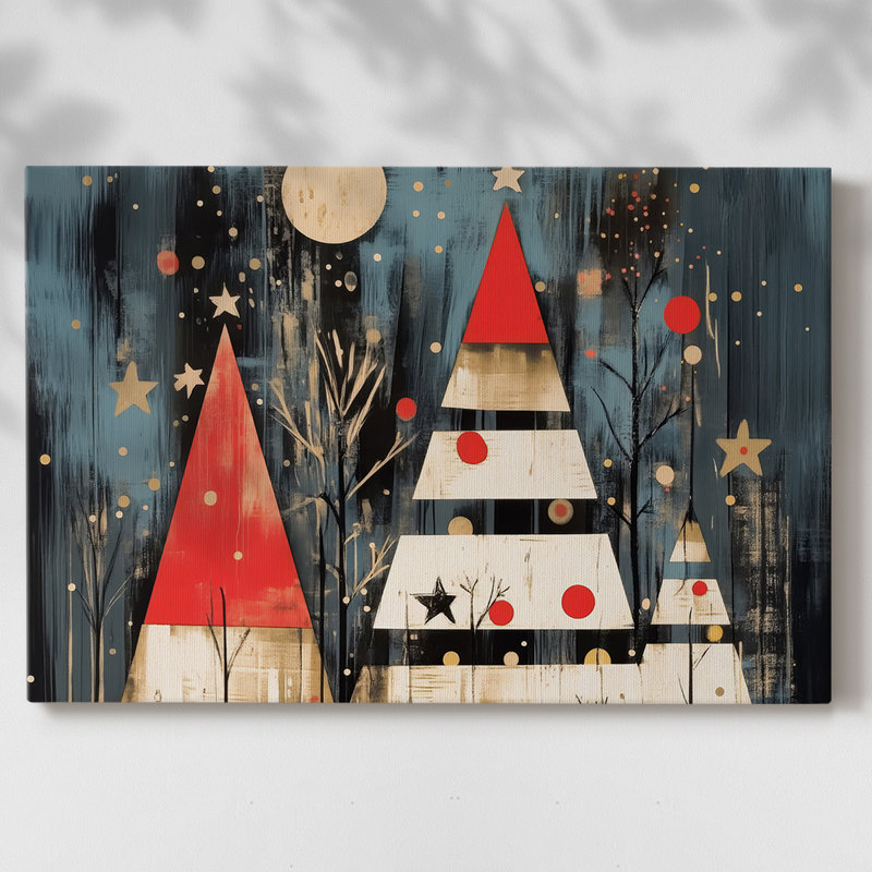 Art de Noël des Fêtes de Noël III - Toile tendue avec châssis - C III, H 18 po x l 27 po