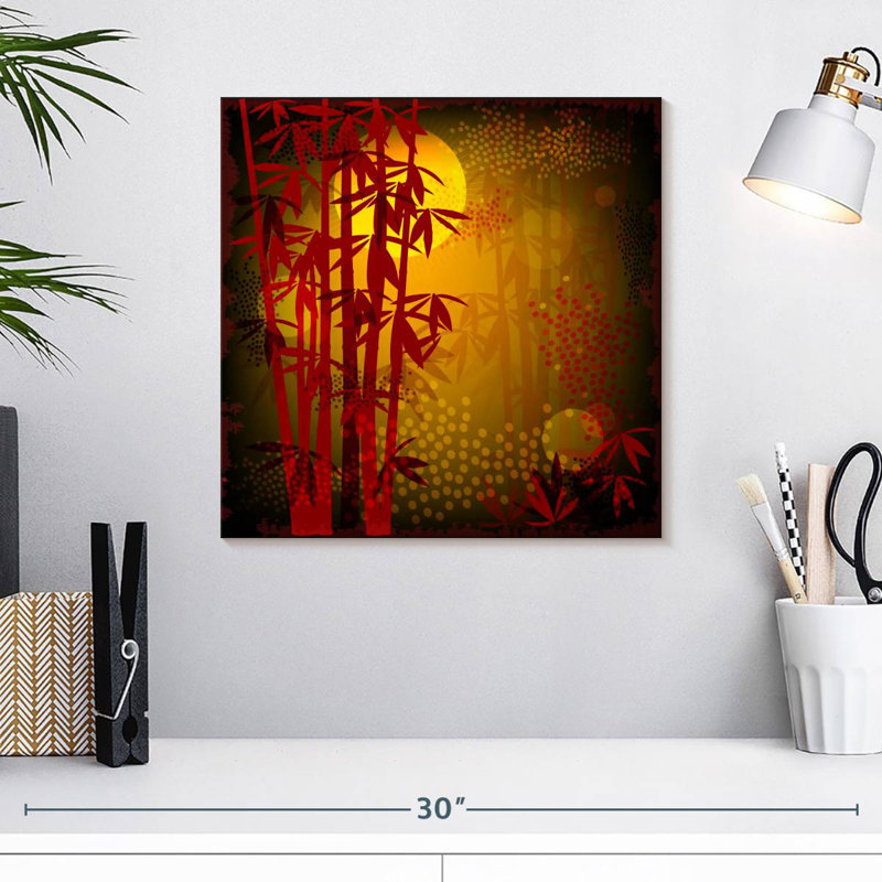 Illustration de bambou rouge Alvord, H 16 po x l 16 po