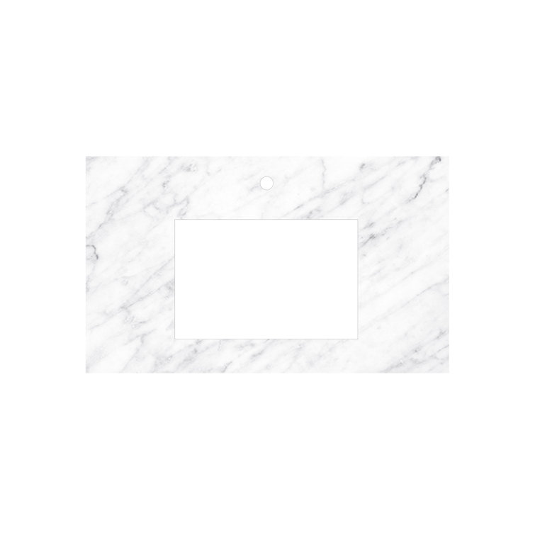 37" Single Bathroom Vanity Top in Carrara