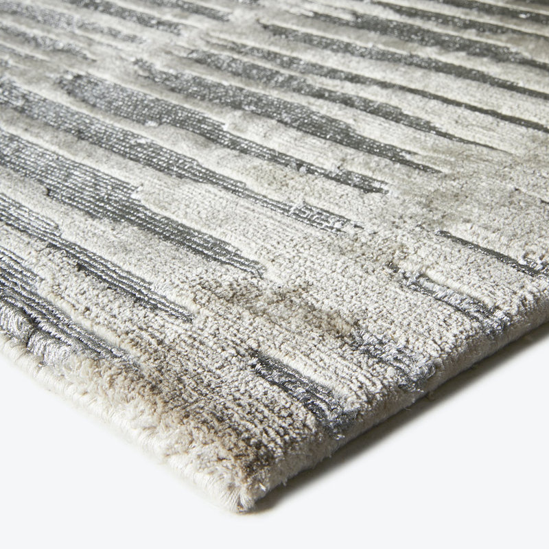 Gray Modern Tibetan Wool Rug - 2' x 4'