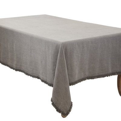 Stonewashed Linen Fringed Tablecloth