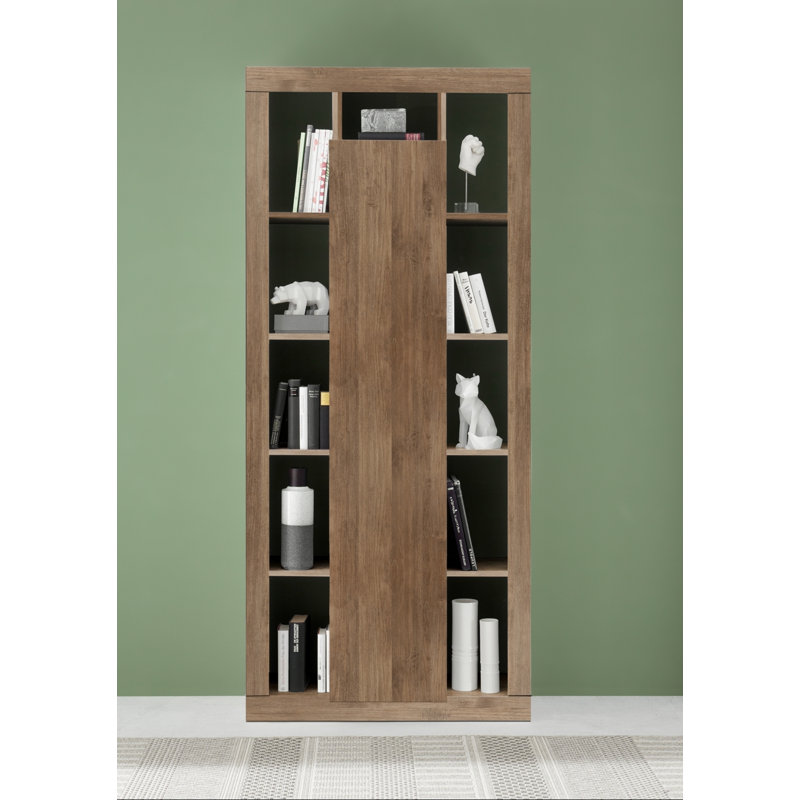 Adalgiso 217cm H x 95cm W Standard Bookcase, Brown