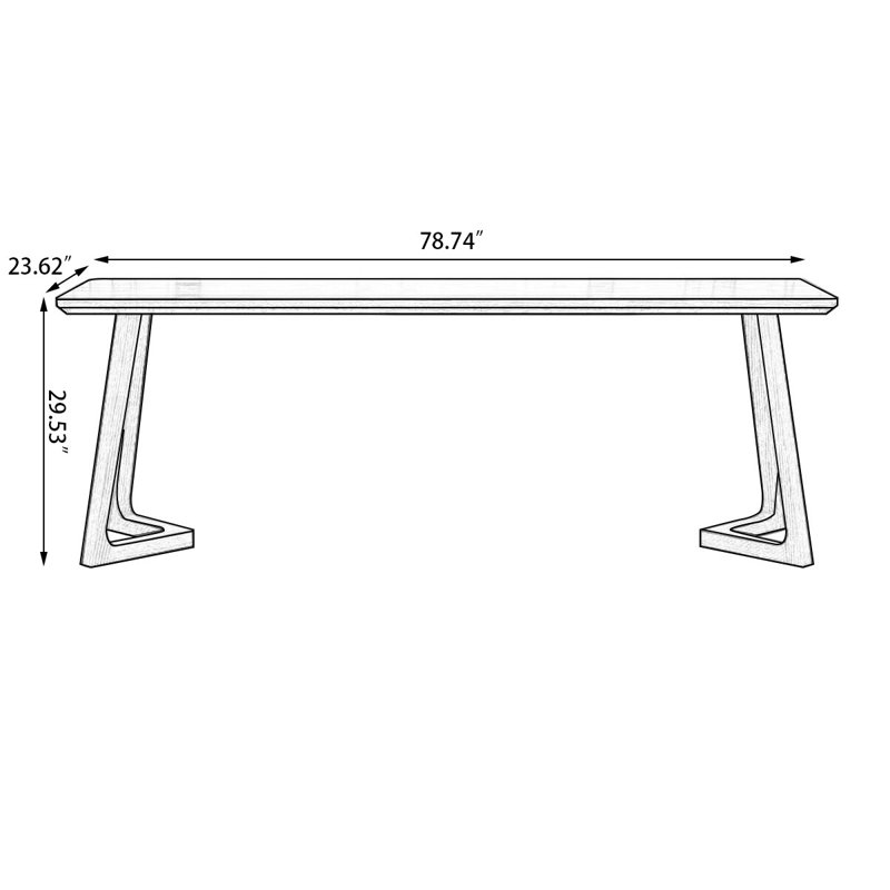 Light walnut Rectangular Solid Wood desks, 29.53" H x 78.74" W x 23.62" D 