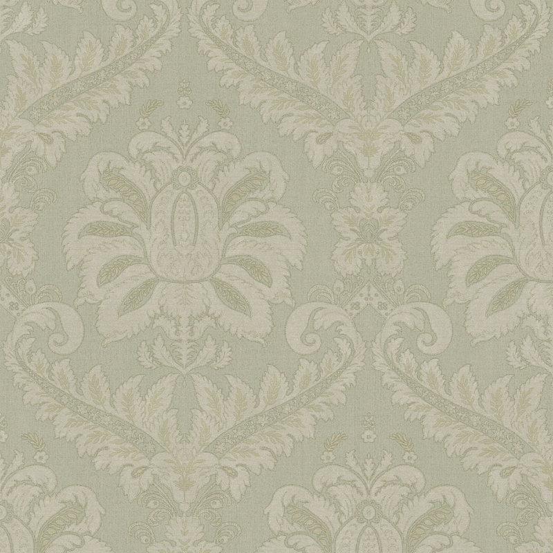Ornamenta Collection Traditional Damask Wallpaper Roll, Green