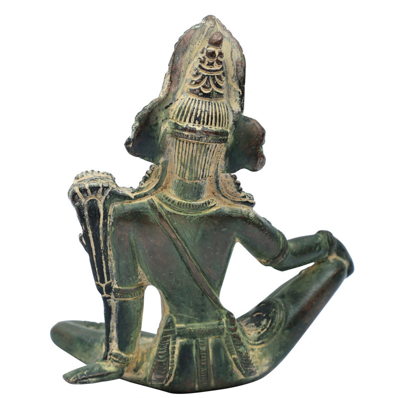 Figurine la tête abaissée, Vert boue