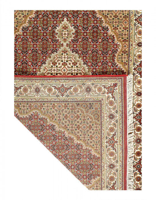 Fine Hand Knotted Silk & wool Tabriz design 4'2'' X 6'2''