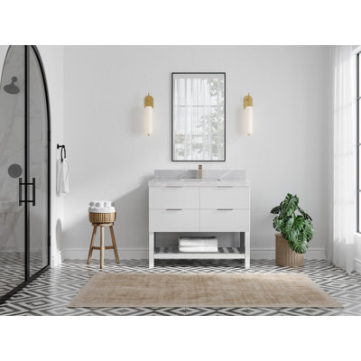 Catalina 42'' Single Bathroom Vanity with Quartz Top