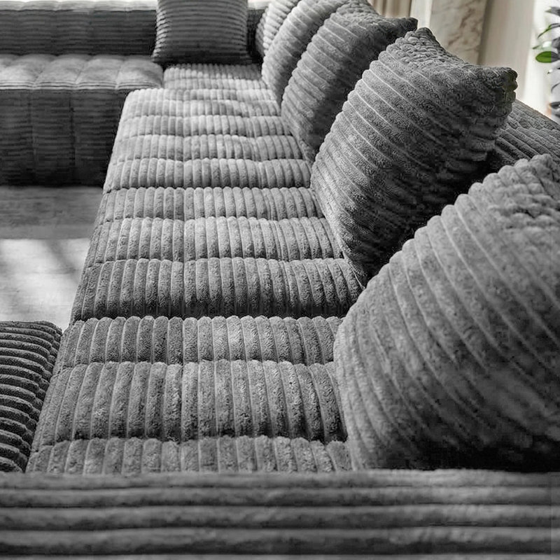 Canapé modulaire en velours côtelé moderne et luxueux Modern, Gris