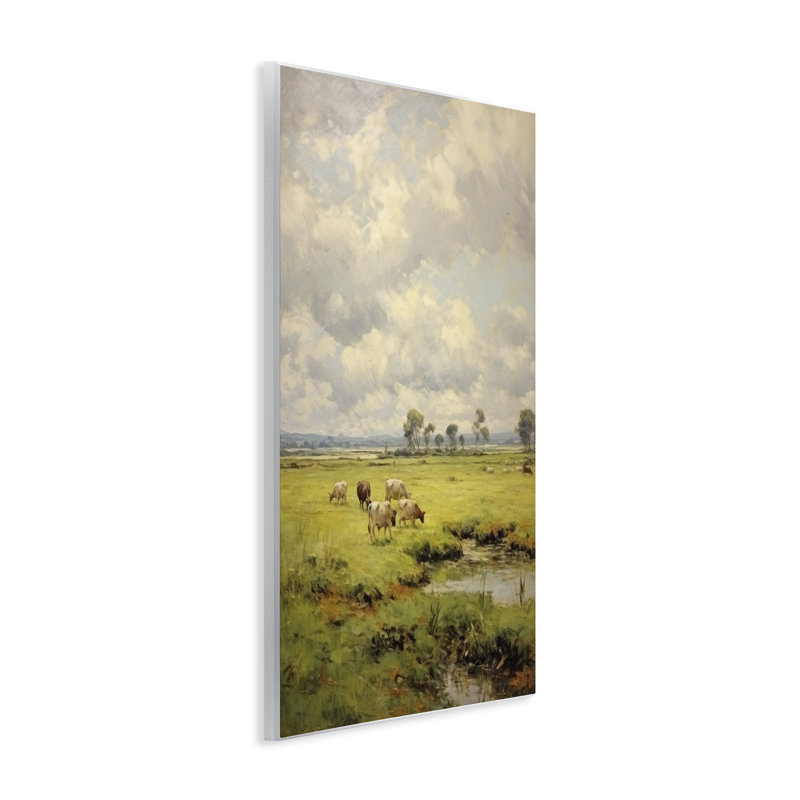 Art mural, "Vaches broutantes" par Petal Prints Design, H 15 po x l 10 po