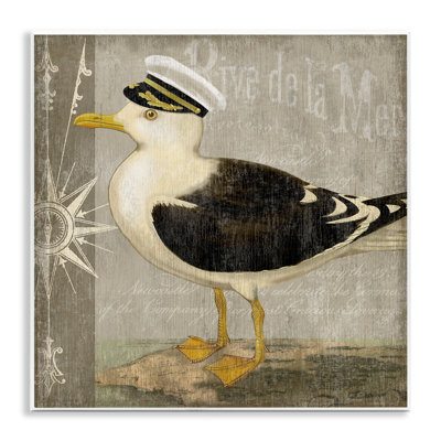 Plaque murale petite mouette maritime, design par Suzanne Nicoll