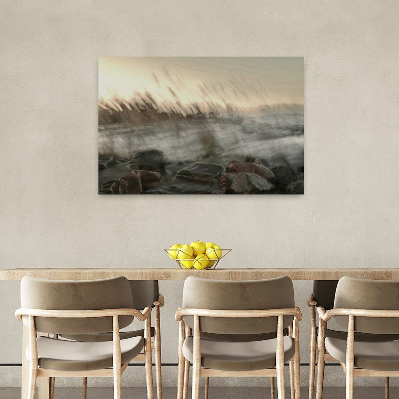 Rocher, sérénité abstraite, art mural côtier tranquille, H 24 po x l 36 po