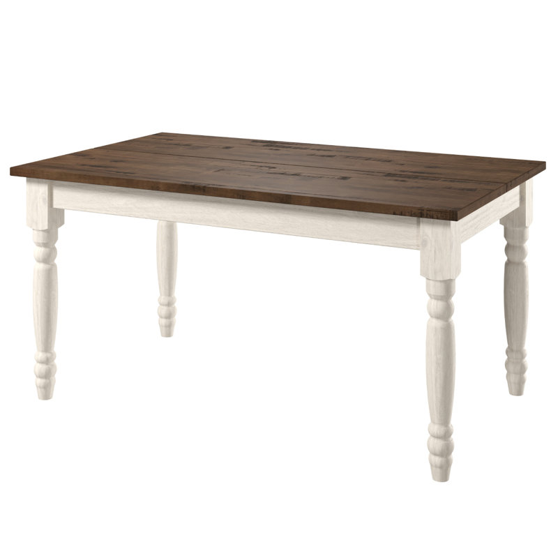Table de salle à manger en bois blanc vieilli | Dash de mobilier, Blanc