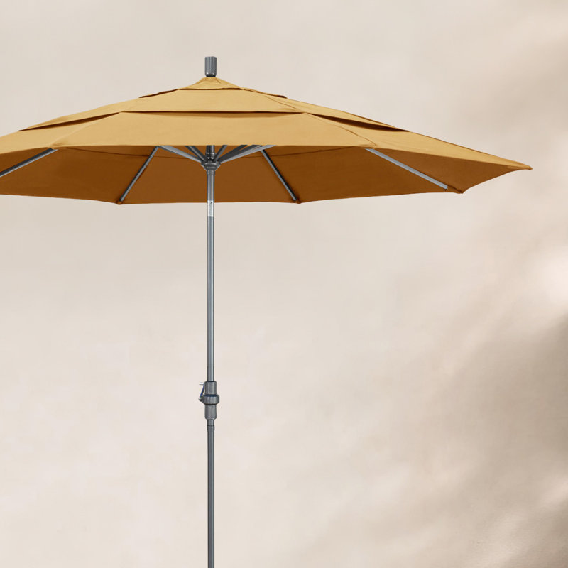 Parasol de marché Broadmeade octogonal Sunbrella, Gris martelé, Toile toile Sunbrella® blé