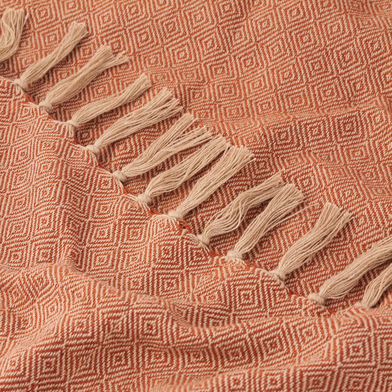Dessa Machine Woven Throw Blanket, Orange