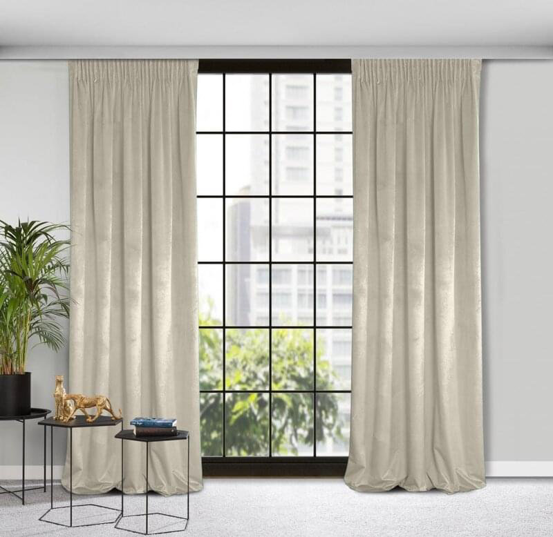 Rosa Blackout Single Curtain, Beige, Width 250  x Drop 140 cm