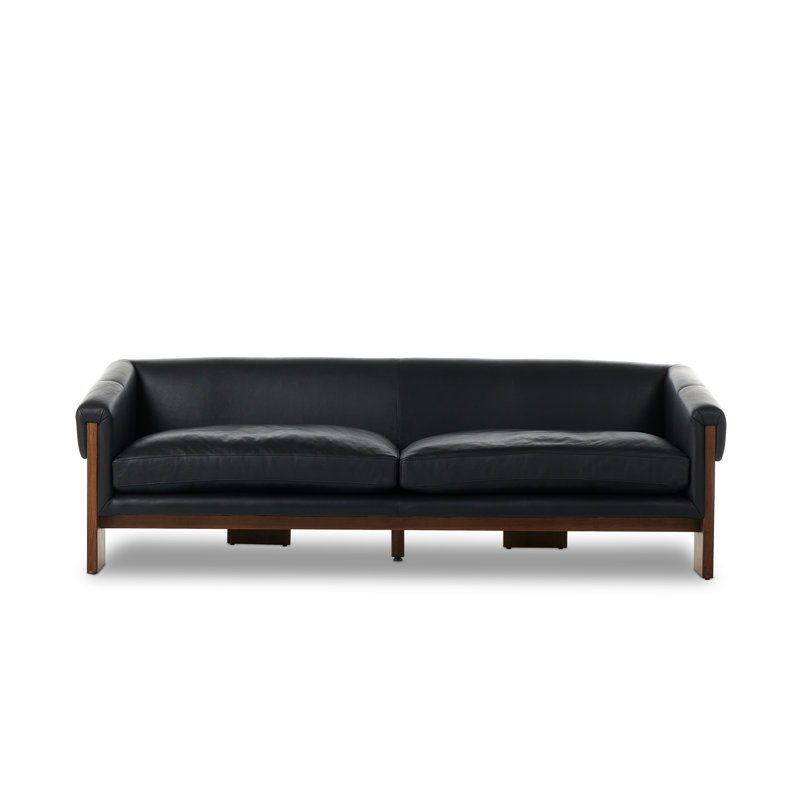 Cairo 90.5" Upholstered Sofa, Palermo Cognac Top Grain Leather