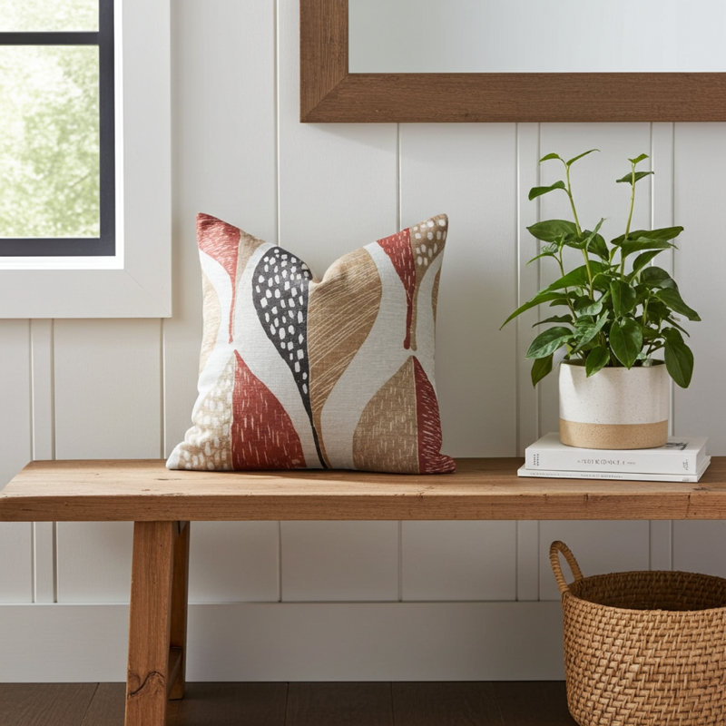 Oak Valley Square Indoor/Outdoor Pillow Cover & Insert, 20" x 20", Throw Pillow