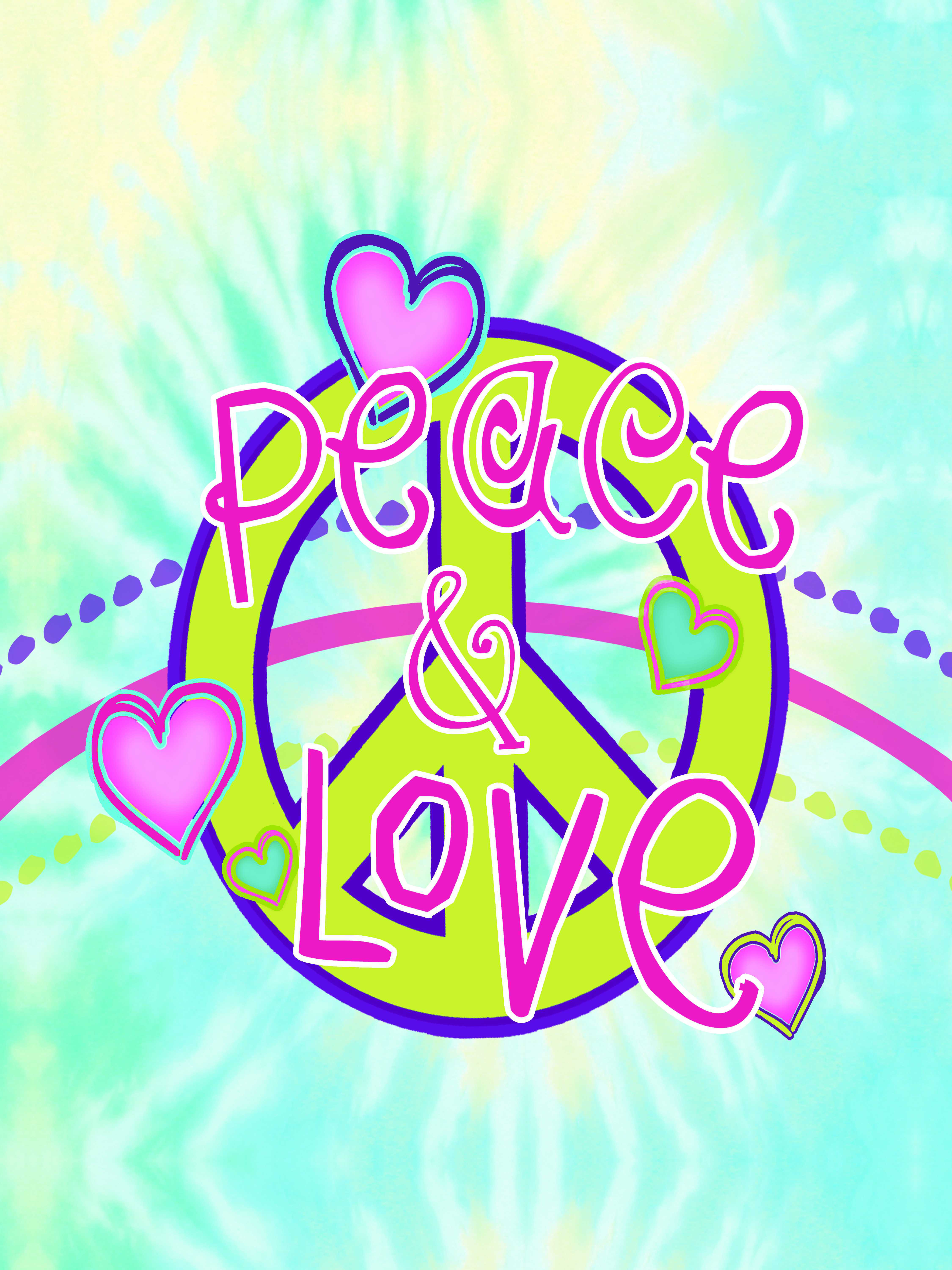 Wrapped Peace Sign Trinx Peace and Love - Wrapped Canvas Print | Wayfair