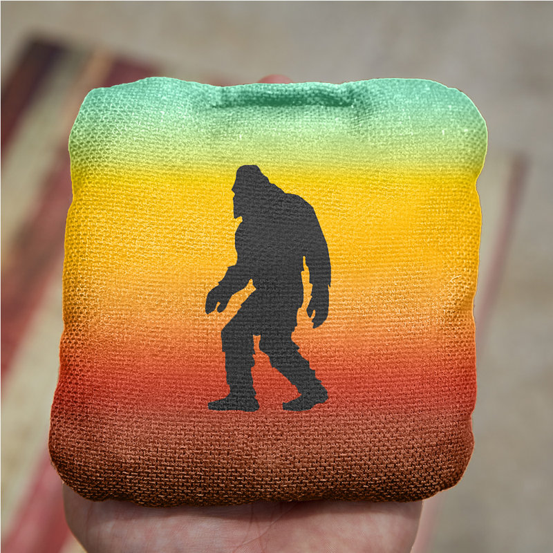 Retro Sasquatch Synergy Pro Cornhole Bags, Multicolor