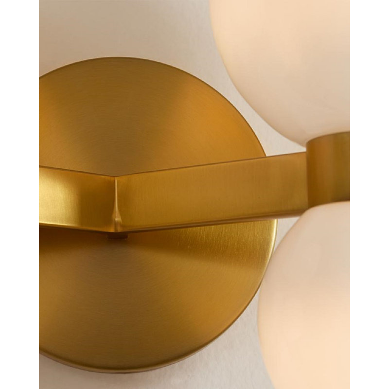 4 - Light Armed Sconce, Burnished Brass
