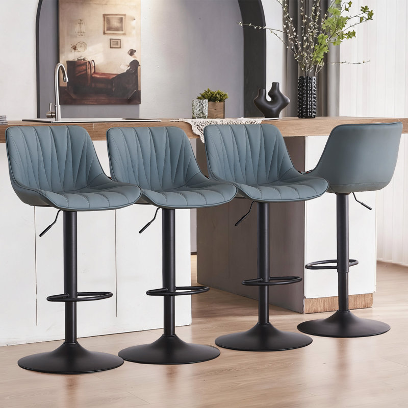 Tabourets de bar pivotants à hauteur réglable Modern, Vert grisâtre