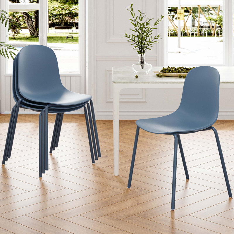 Plastic Stackable Dining Chair Set Of 4