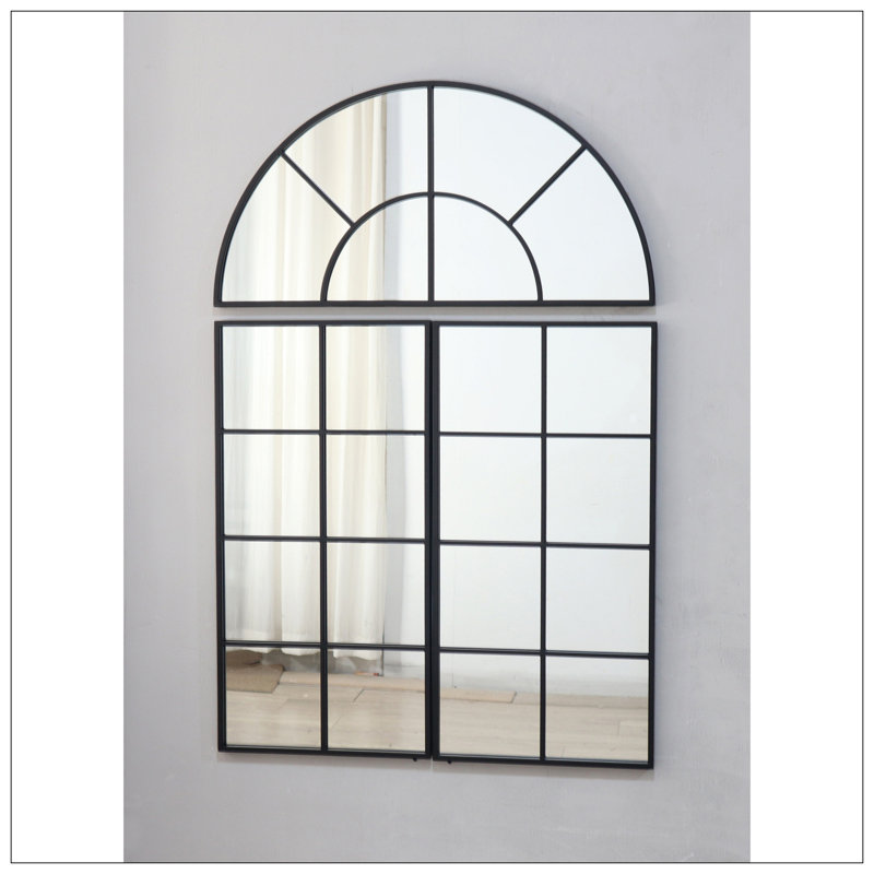 Large Arched Wall Mirror With Three Separate Sections