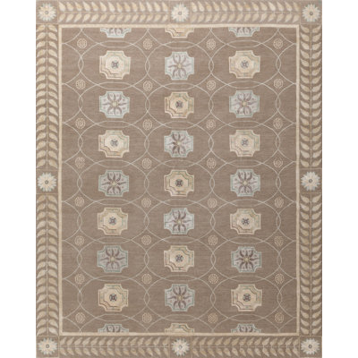 Corinth Oriental Area Rug in Teal/Cream/Silver