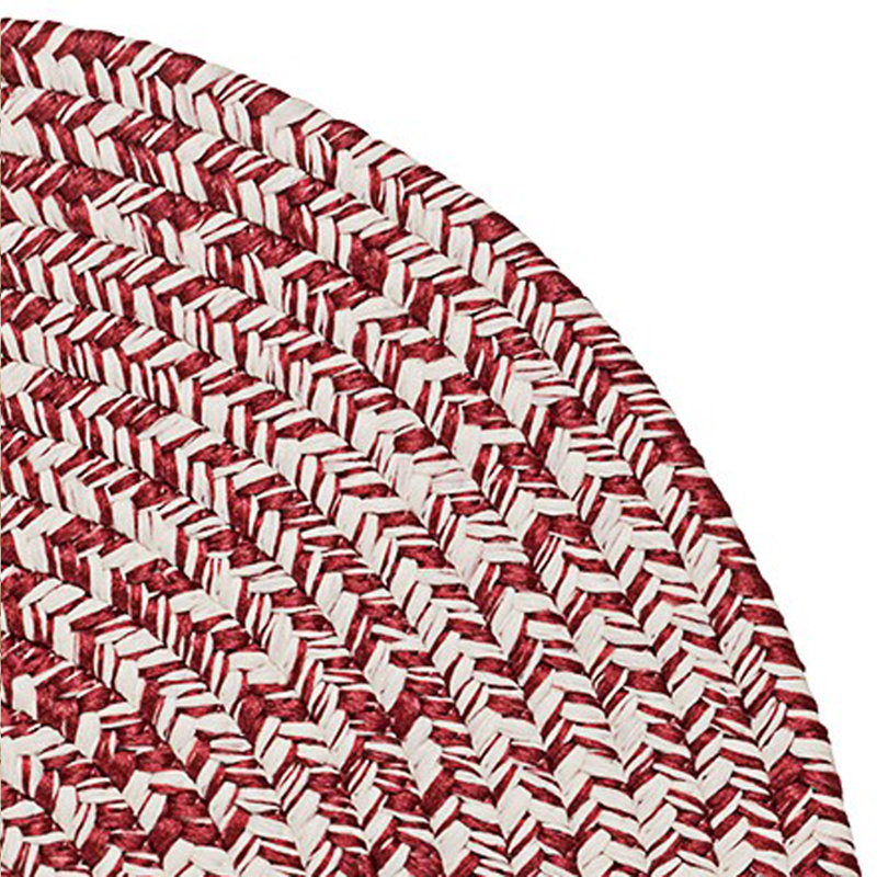 Tapis rouge tressé à la main Abdulrahman, Rond 7 pi