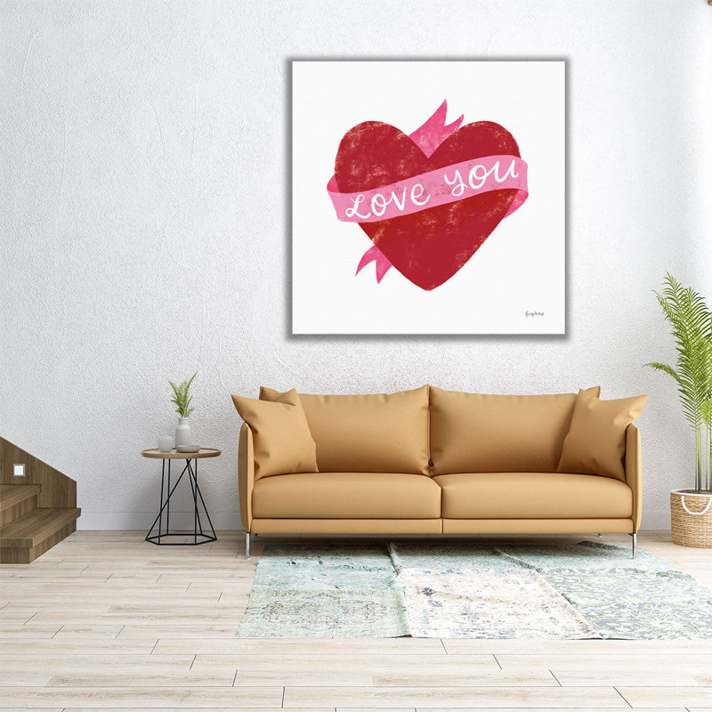 «Love Letters VIII Deep Red», reproduction d'art sur toile, H 30 po x l 30 po