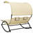 Double Sun Lounger With Canopy - PVC-coated polyester For Outdoor Relaxation-1123599010