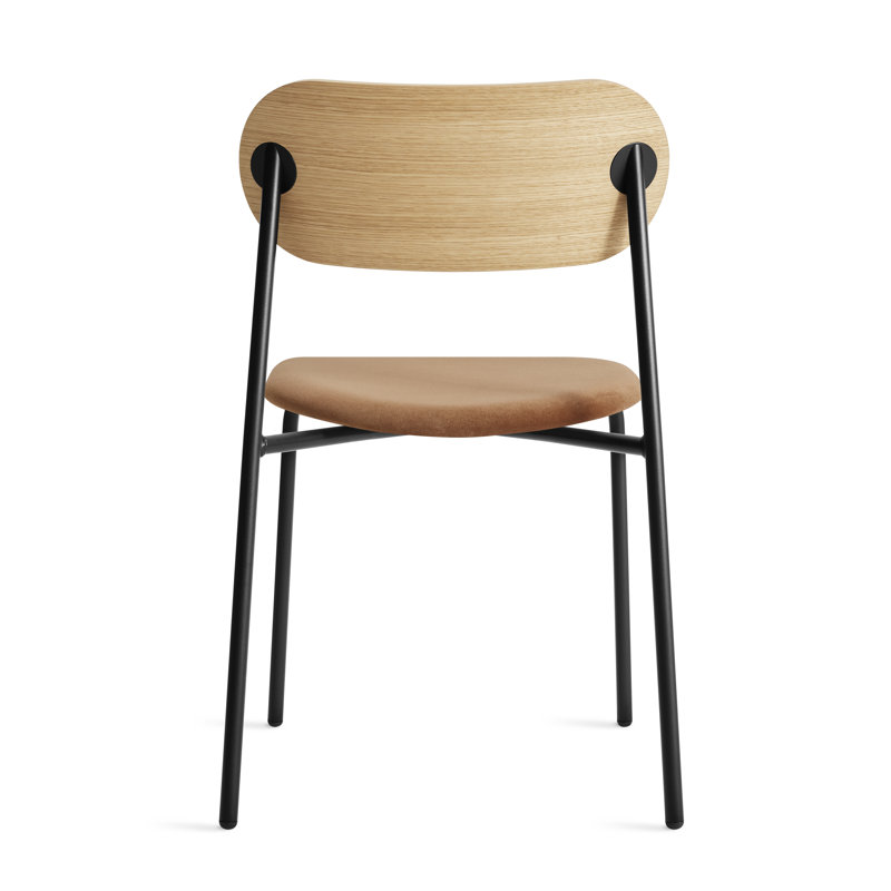 SideBySide Upholstered Dining Chair, White Oak, Copper Velvet