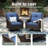 Swivel Patio Club Chair with Cushions -1787065969