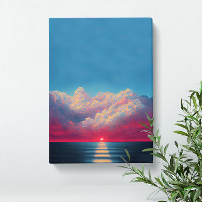 Tremendous Ocean Sunset - Wrapped Canvas