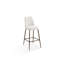 Wyatt Upholstered Bar Stool In Ricotta Boucle And Bronze Metal