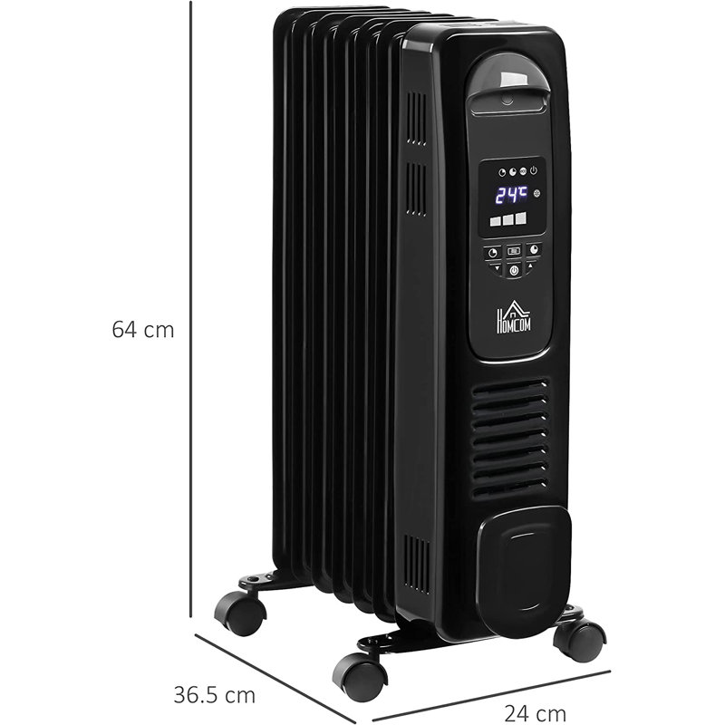 Electric Radiant Heater with Automatic Thermostat, Black
